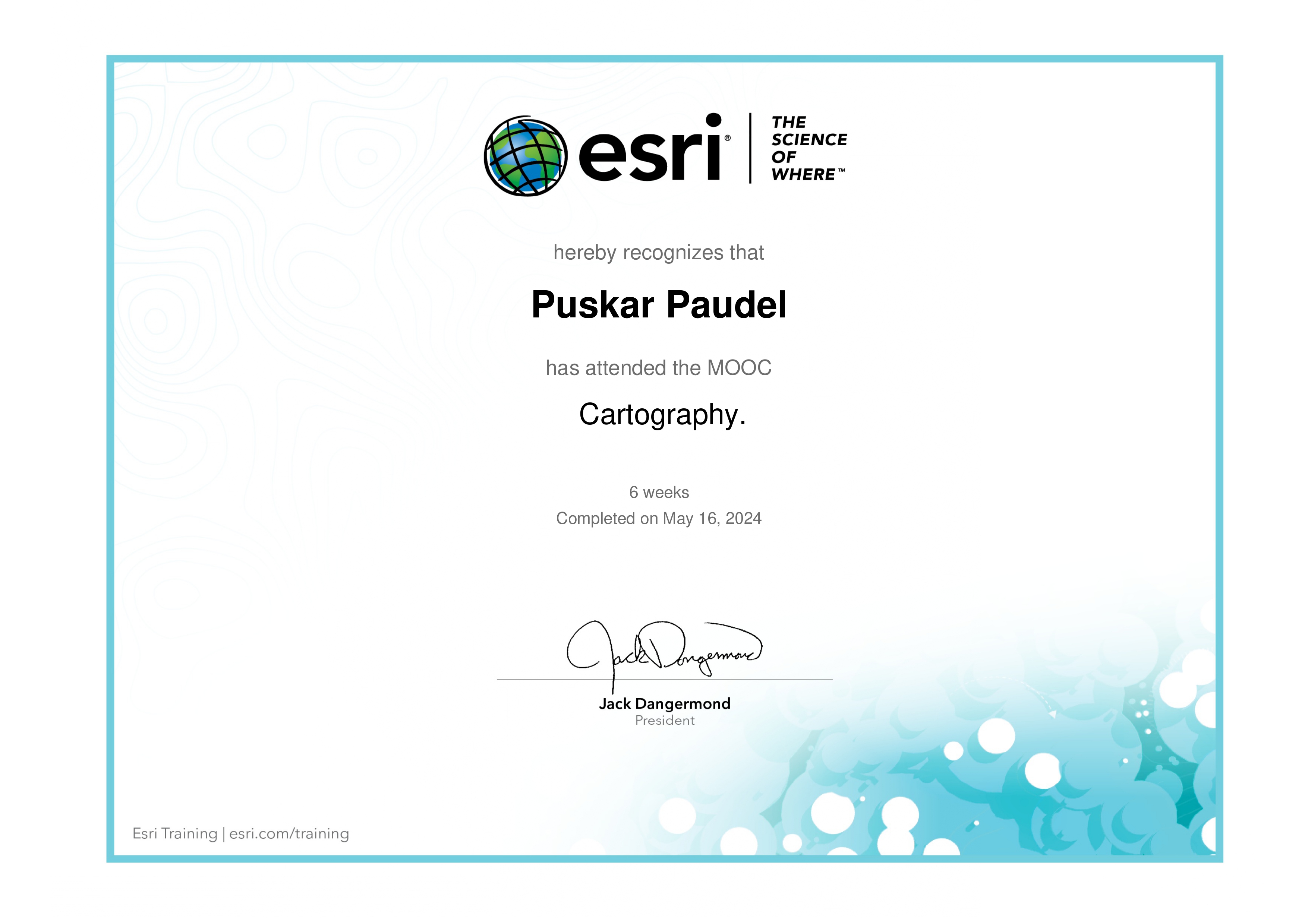 Cartography Certificate